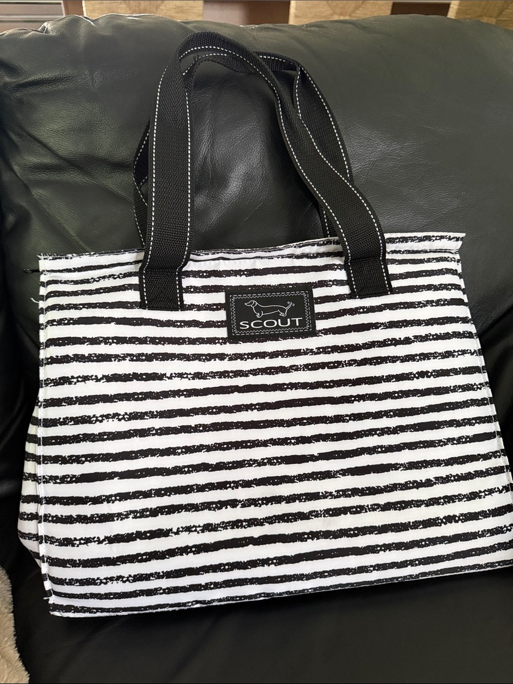 Scout Black & White Striped Cooler Tote